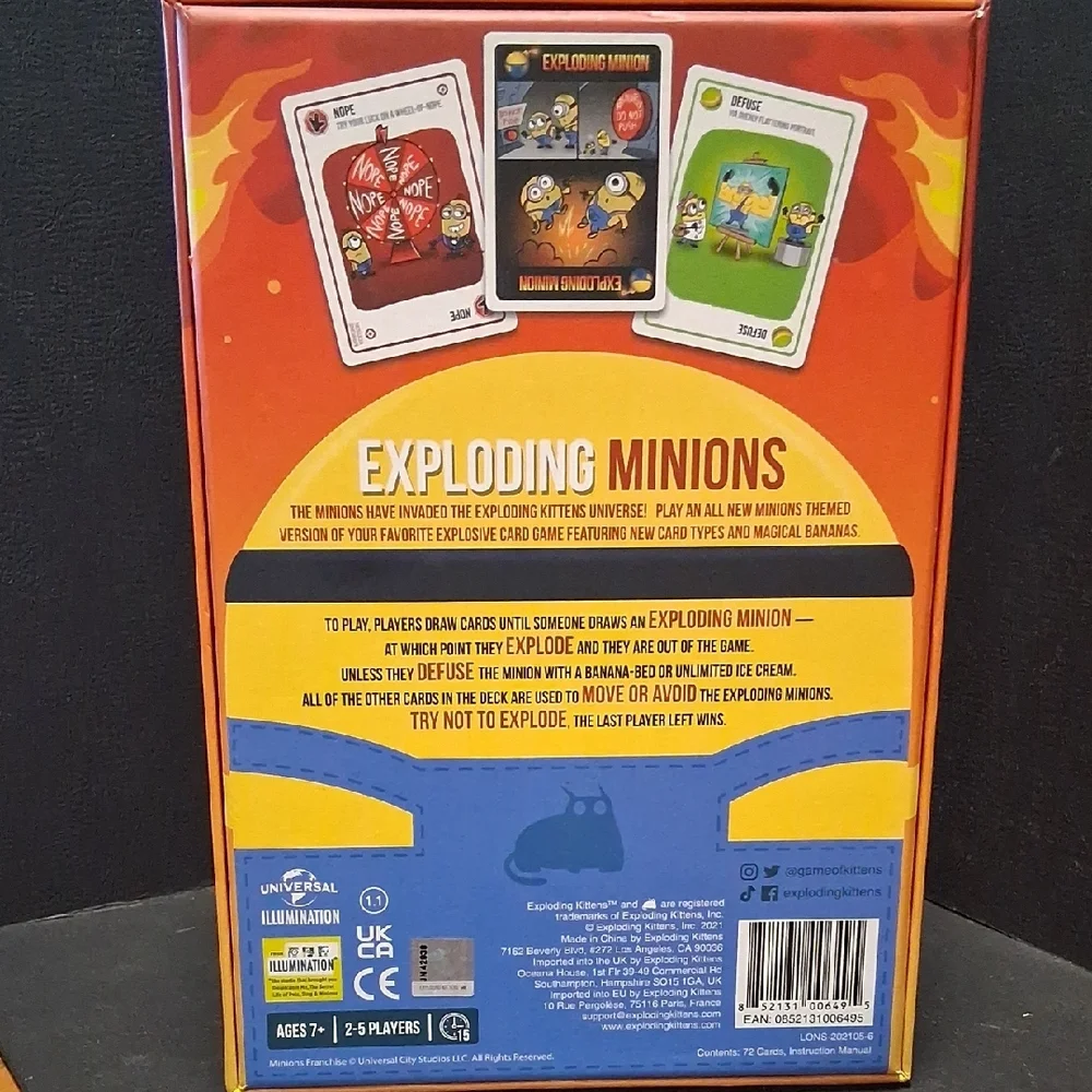 Exploding Minions Card Game - Red and Yellow - Picture 2 of 3